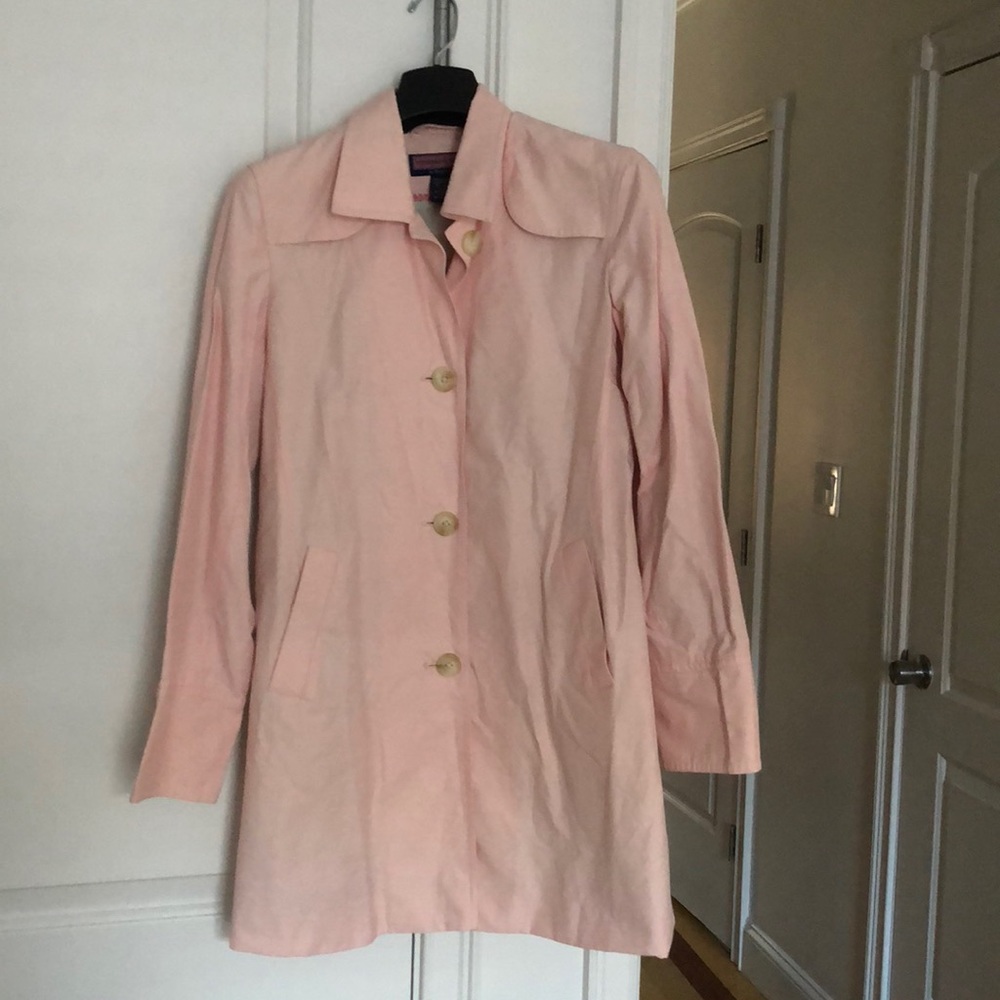Vineyard Vines pink trench coat